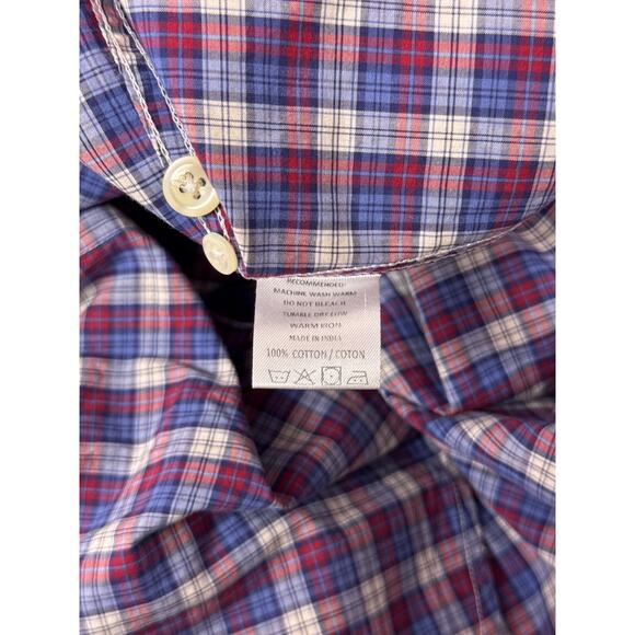 J Press Shirt Large Mens Cotton Madras Plaid Button Down Long Sleeve - Picture 8 of 8